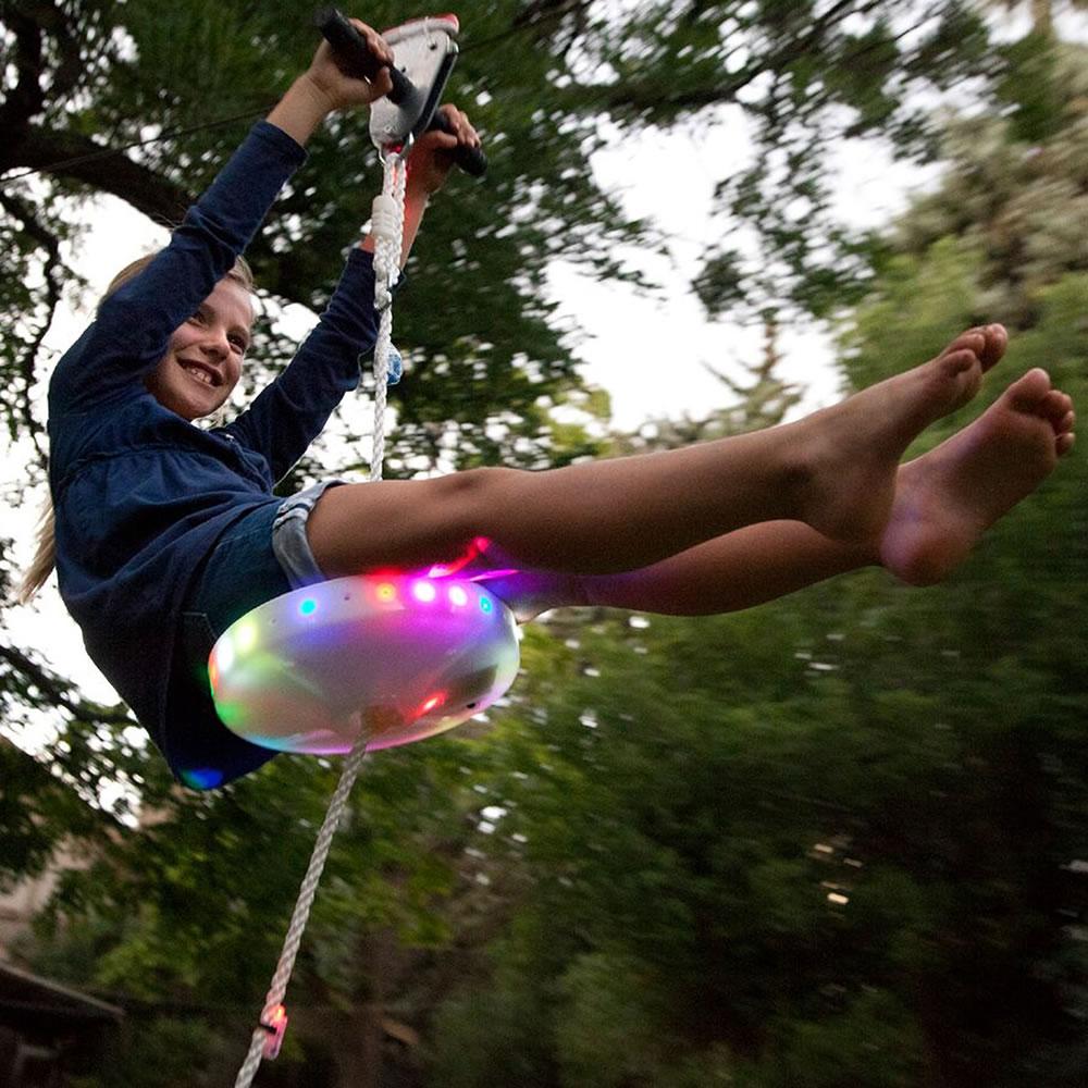 The 100′ Illuminated Backyard Zip Line  |   Outdoor Toys TOYS Outdoor Toys