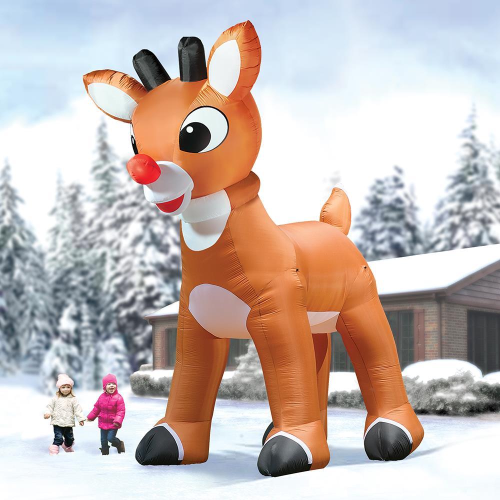 The 15′ Inflatable Rudolph With Blinking Nose  |   Holiday Inflatables HOLIDAY Holiday Inflatables