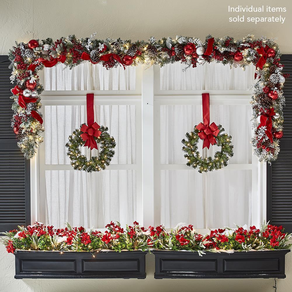 The 18″ Cordless Prelit Outdoor Window Wreath  |   Wreaths & Garlands HOLIDAY Wreaths & Garlands