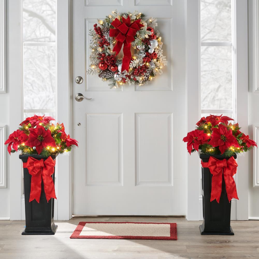 The 32″ Prelit Potted Poinsettia  |   Indoor Decorations HOLIDAY Indoor Decorations