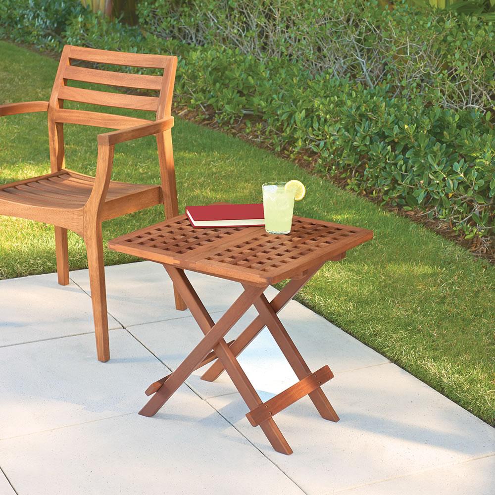 The Brazilian Eucalyptus Folding Side Table  |   Outdoor Furniture OUTDOOR Outdoor Furniture