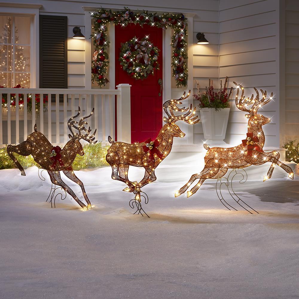 The Choreographed Illuminated Galloping Reindeer  |   Outdoor Decorations HOLIDAY Outdoor Decorations