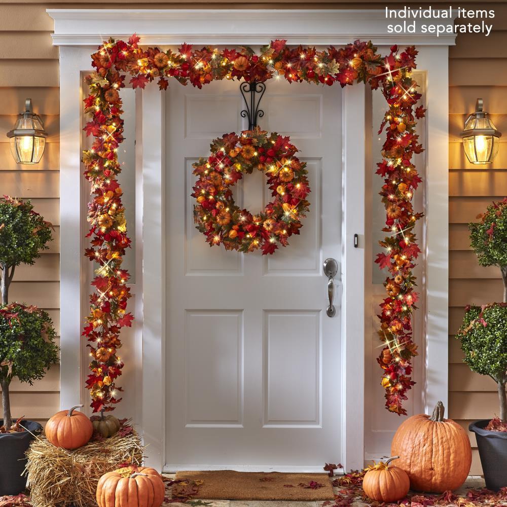 The Cordless Prelit Autumn Celebration Trim  |   Wreaths & Garlands HOLIDAY Wreaths & Garlands