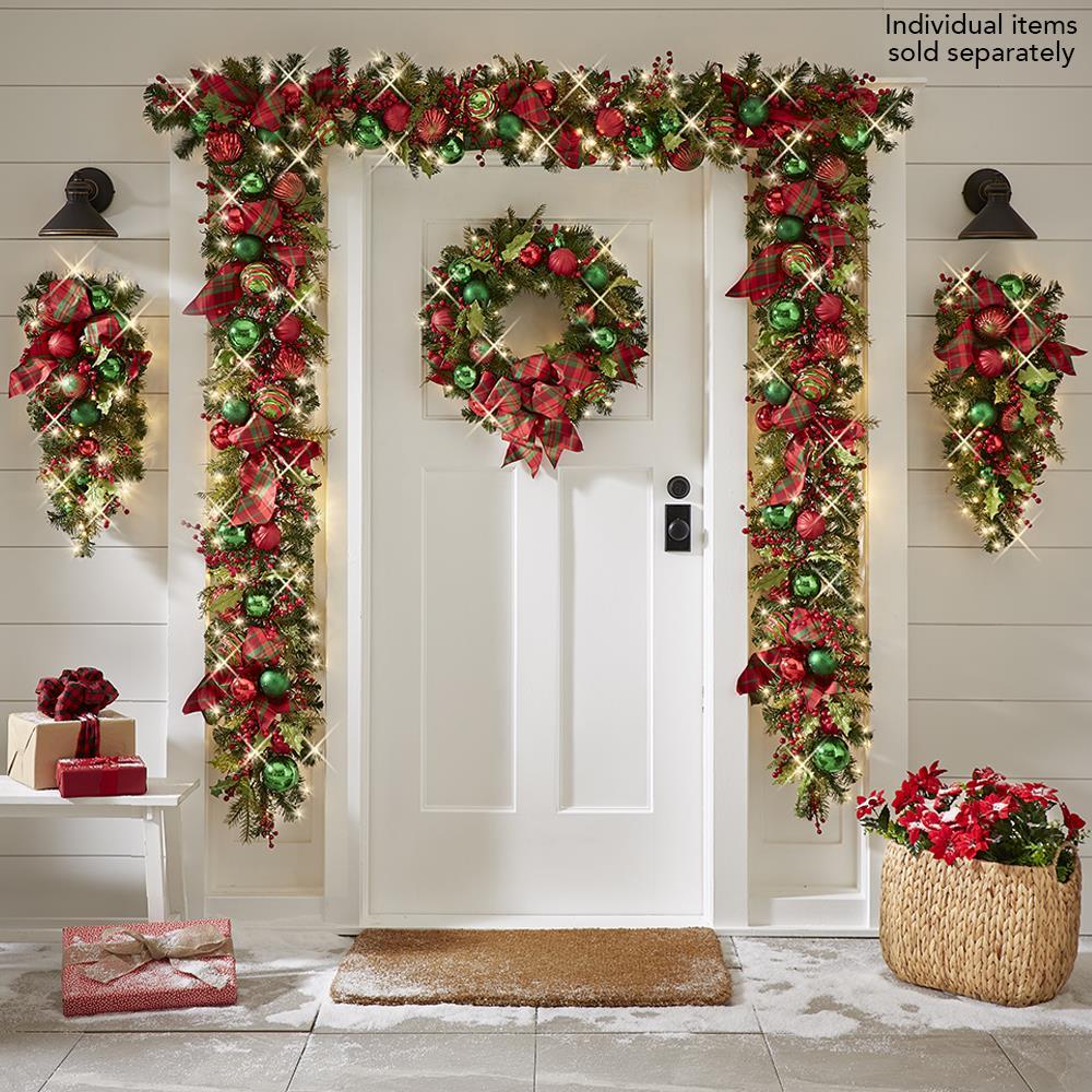 The Cordless Prelit Christmas Plaid Holiday Trim  |   Wreaths & Garlands HOLIDAY Wreaths & Garlands