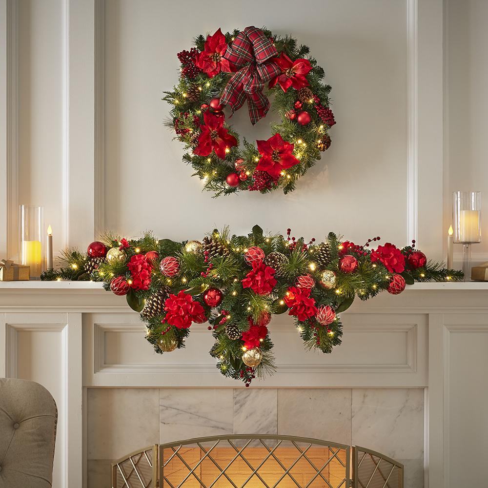 The Cordless Shimmering Mantel Garland  |   Wreaths & Garlands HOLIDAY Wreaths & Garlands