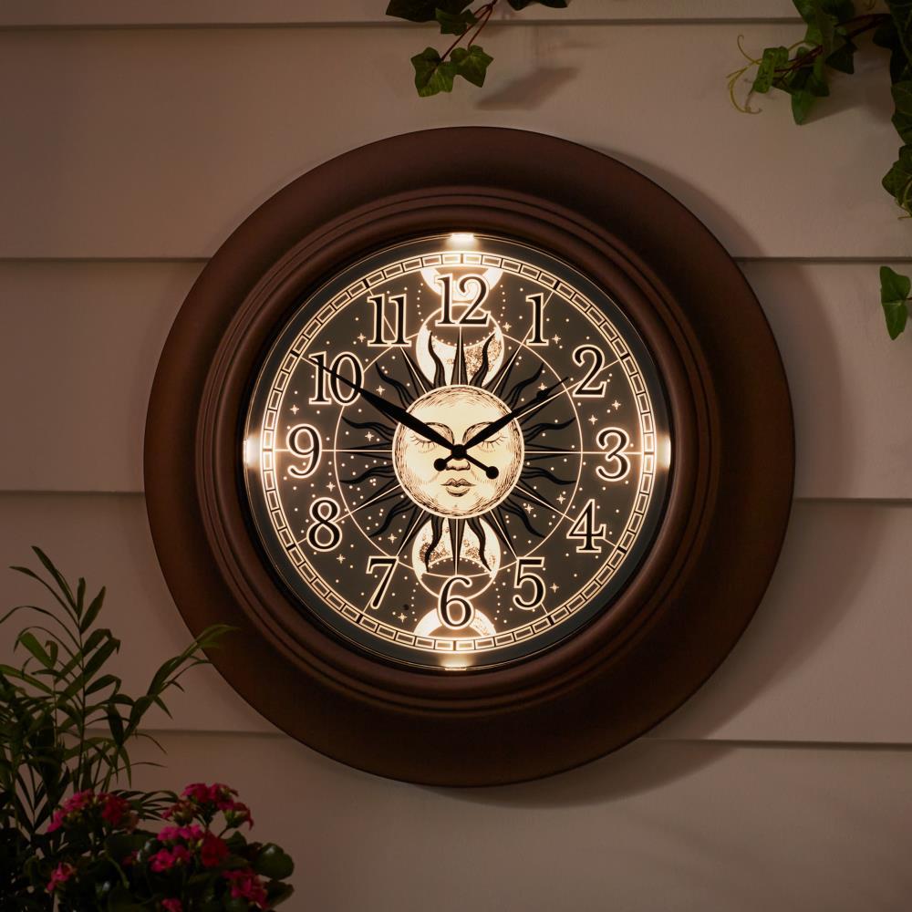 The Illuminated Moon/Sun Face Changing Clock  |   Outdoor Lighting & Décor OUTDOOR Outdoor Lighting & Décor