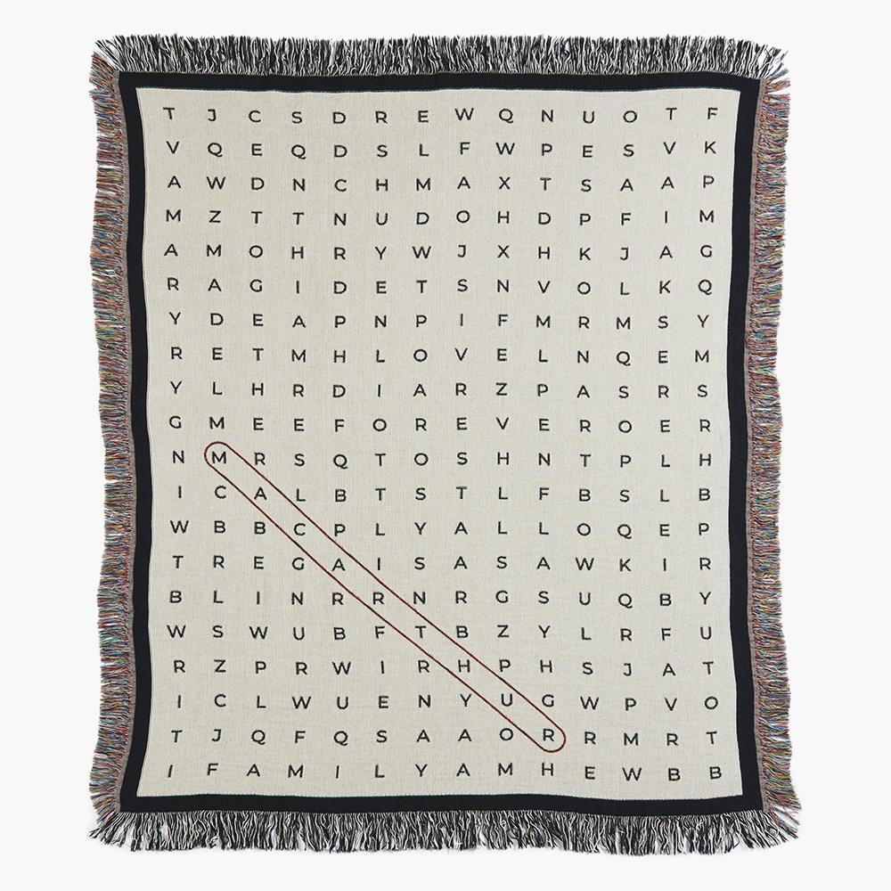 The Personalized Word Search Throw  |   Bed Bed Bed