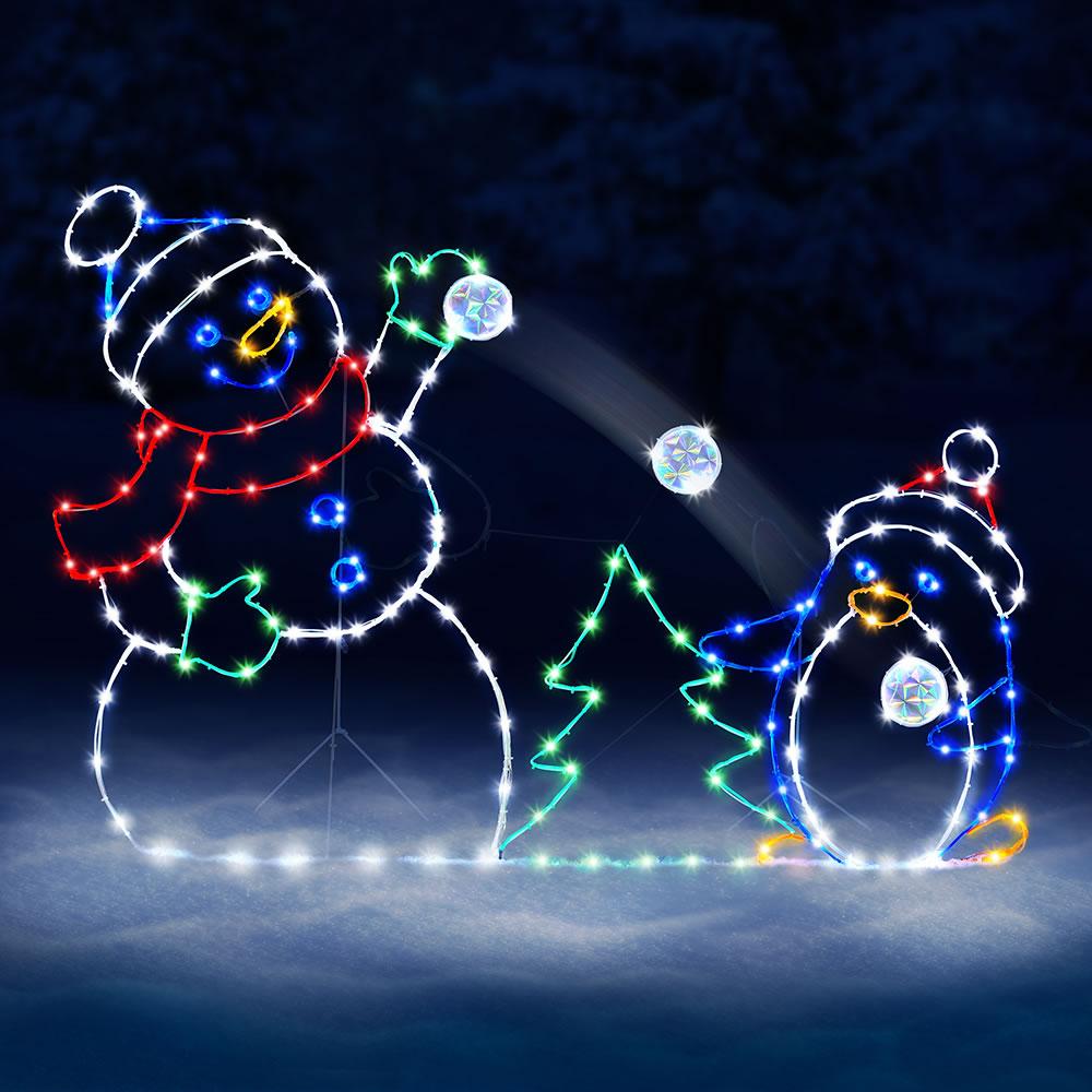 The Playful Animated Snowball Fight  |   Outdoor Decorations HOLIDAY Outdoor Decorations