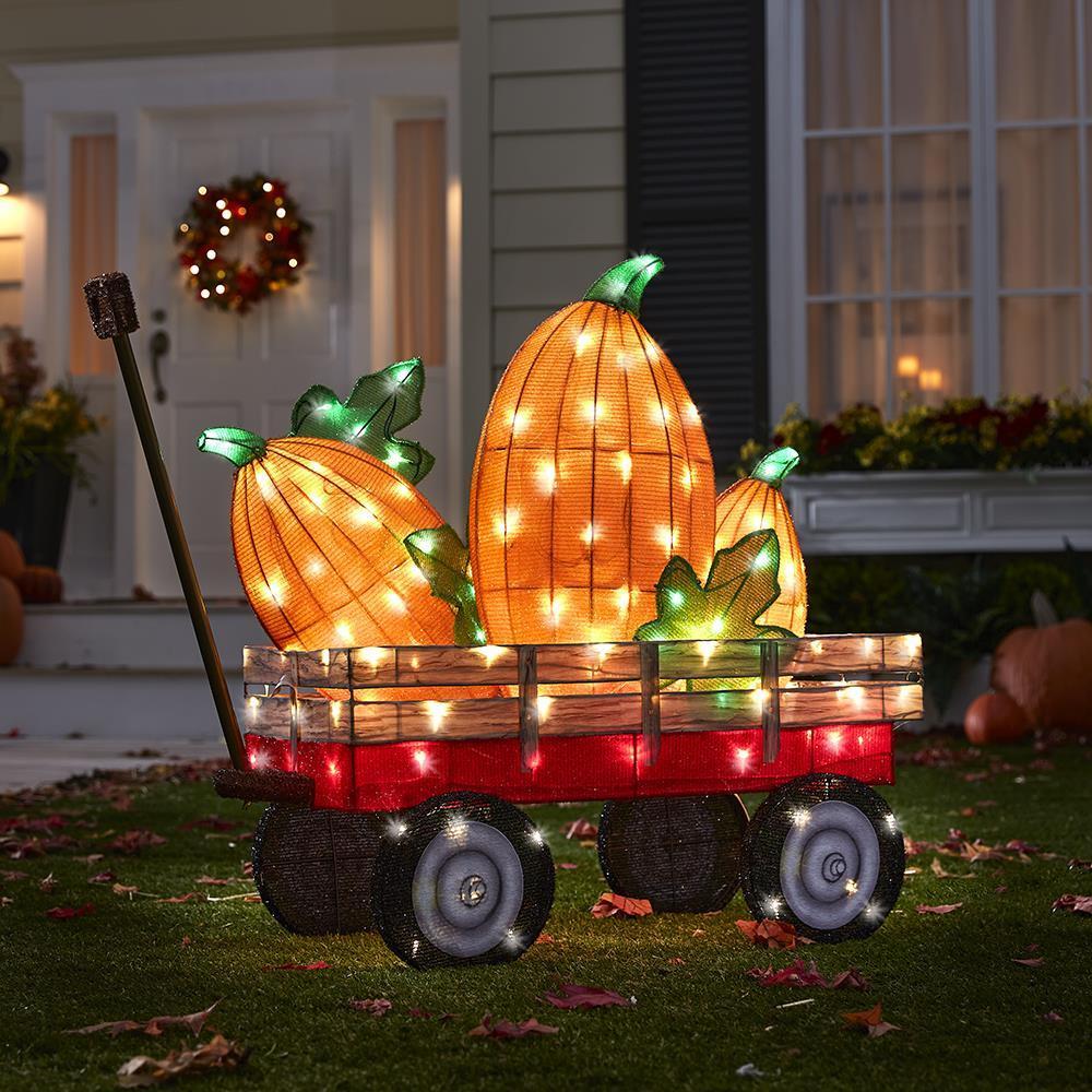 The Twinkling Harvest Pumpkin Wagon  |   Outdoor Decorations HOLIDAY Outdoor Decorations