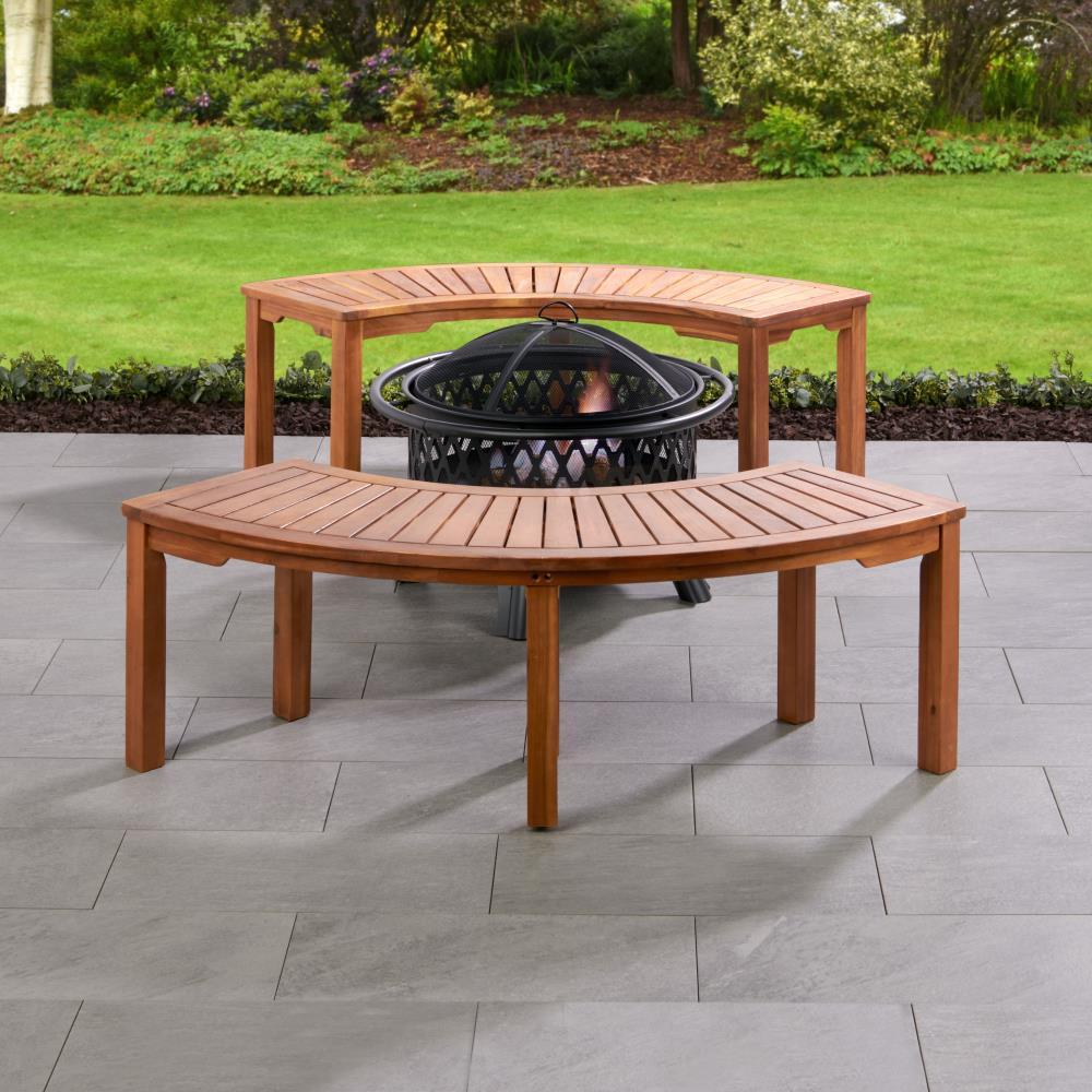 The Weather Resistant Acacia Curved Bench  |   Outdoor Furniture OUTDOOR Outdoor Furniture