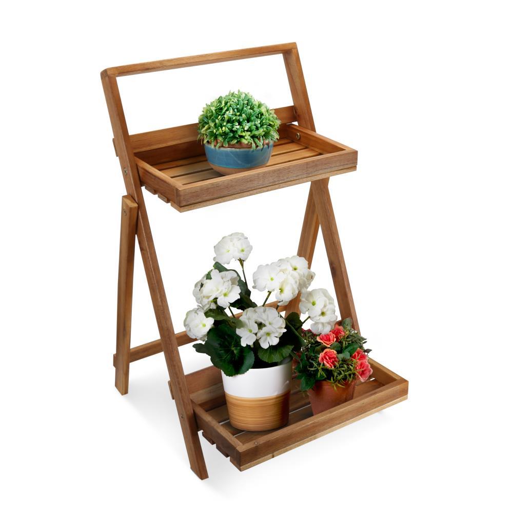 The Weather Resistant Acacia Folding Plant Stand  |   Lawn & Garden Lawn & Garden Lawn & Garden