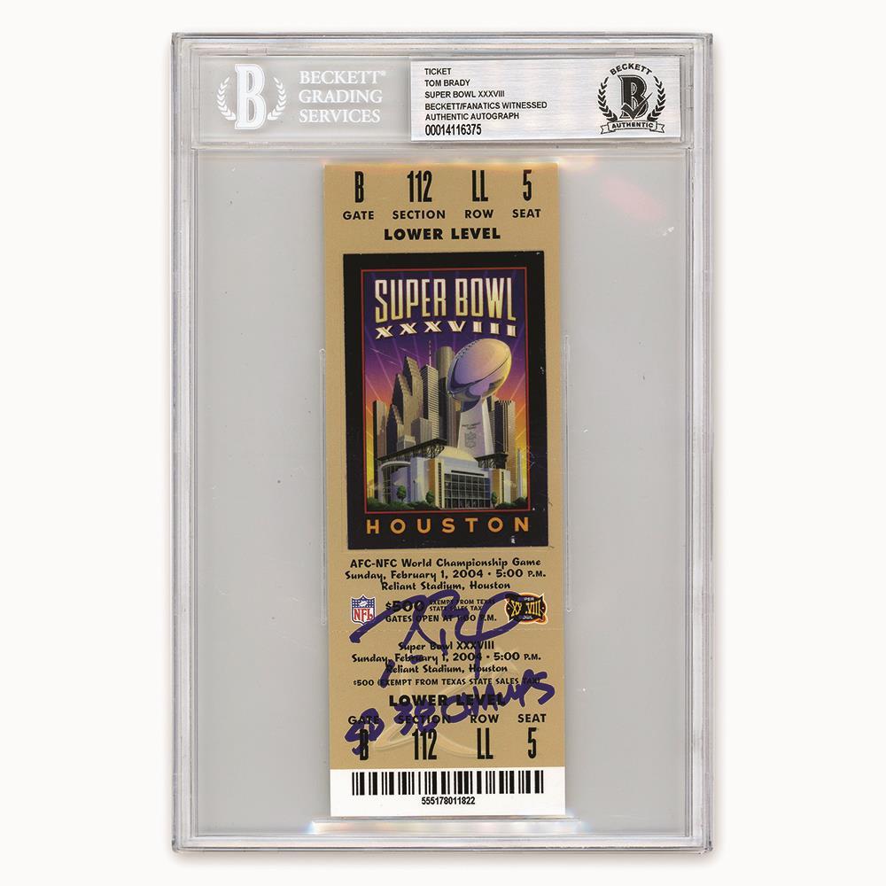 The Tom Brady Autographed Superbowl XXXVIII Ticket  |   Collecting & Memorabilia Collecting & Memorabilia Collecting & Memorabilia