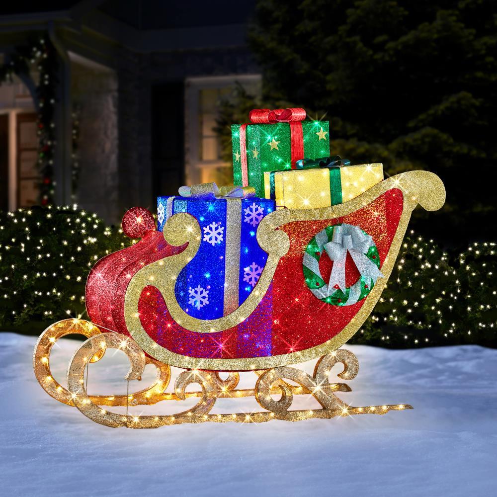 The 8′ Christmas Spirit Twinkling Sleigh  |   Outdoor Decorations HOLIDAY Outdoor Decorations