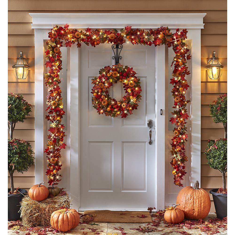 The Cordless Prelit Autumn Celebration Trim  |   Wreaths & Garlands HOLIDAY Wreaths & Garlands