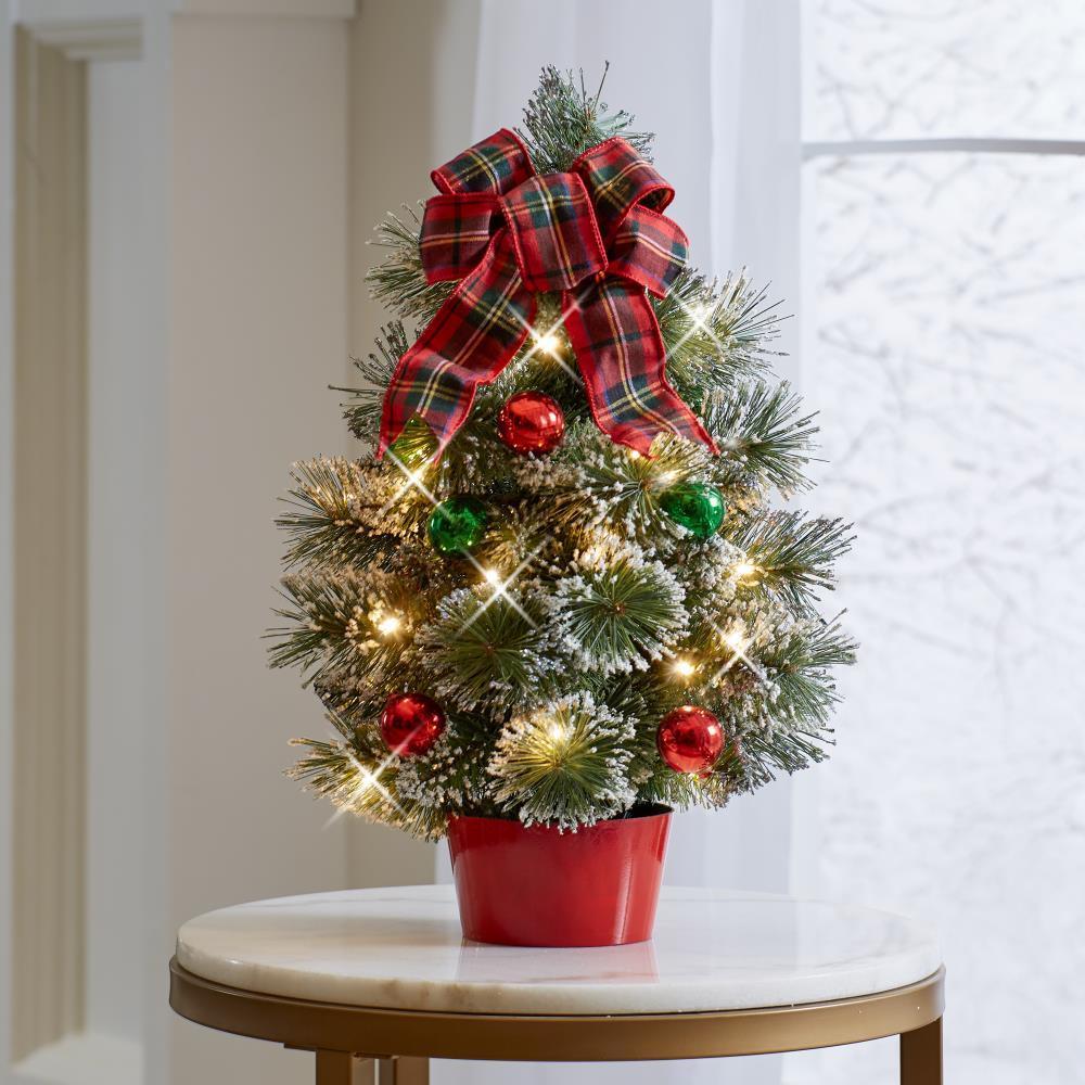 The Holiday Traditions Red and Green Tabletop Tree  |   Indoor Decorations HOLIDAY Indoor Decorations